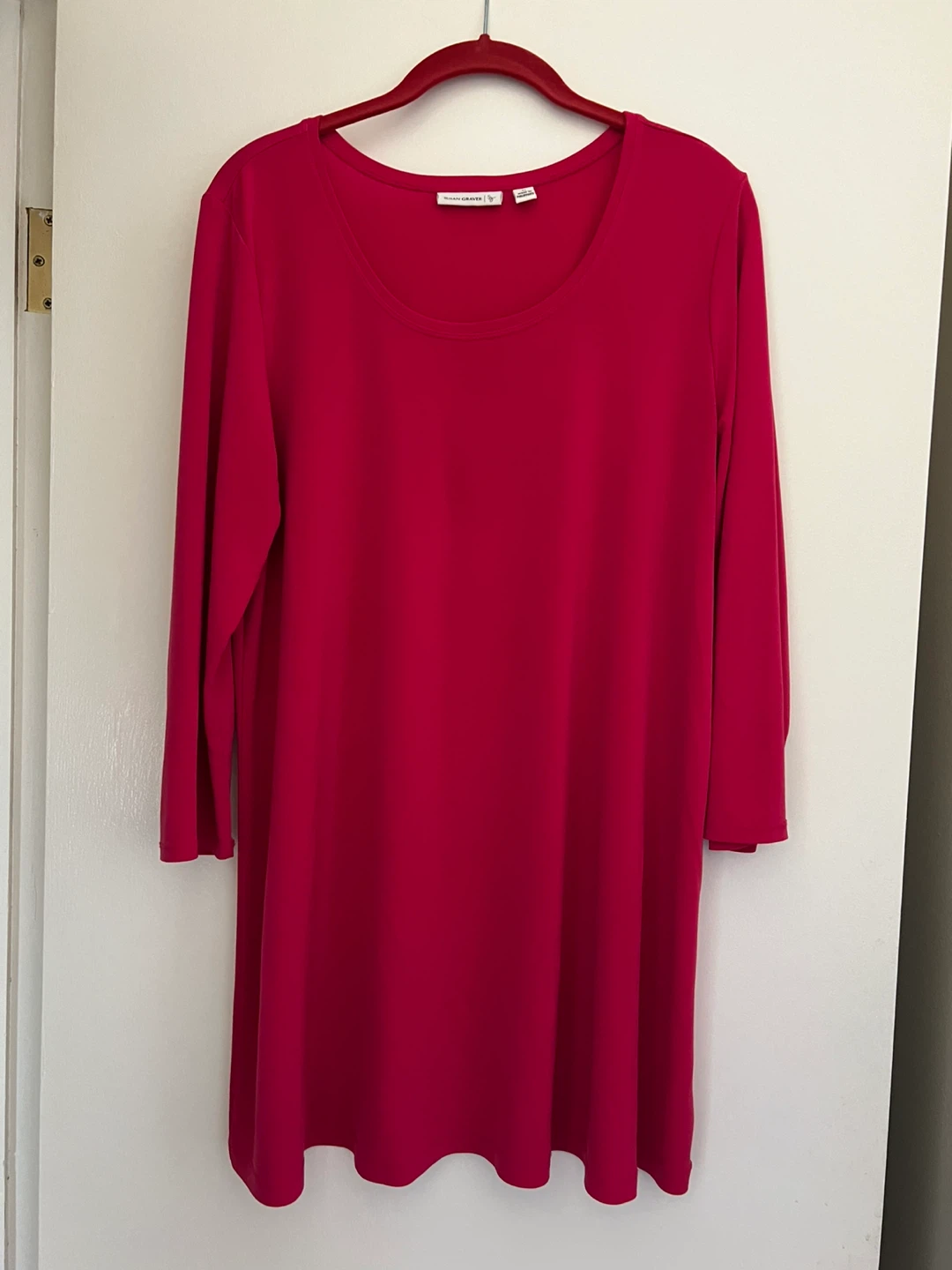 Susan Graver Red Liquid Knit Tunic