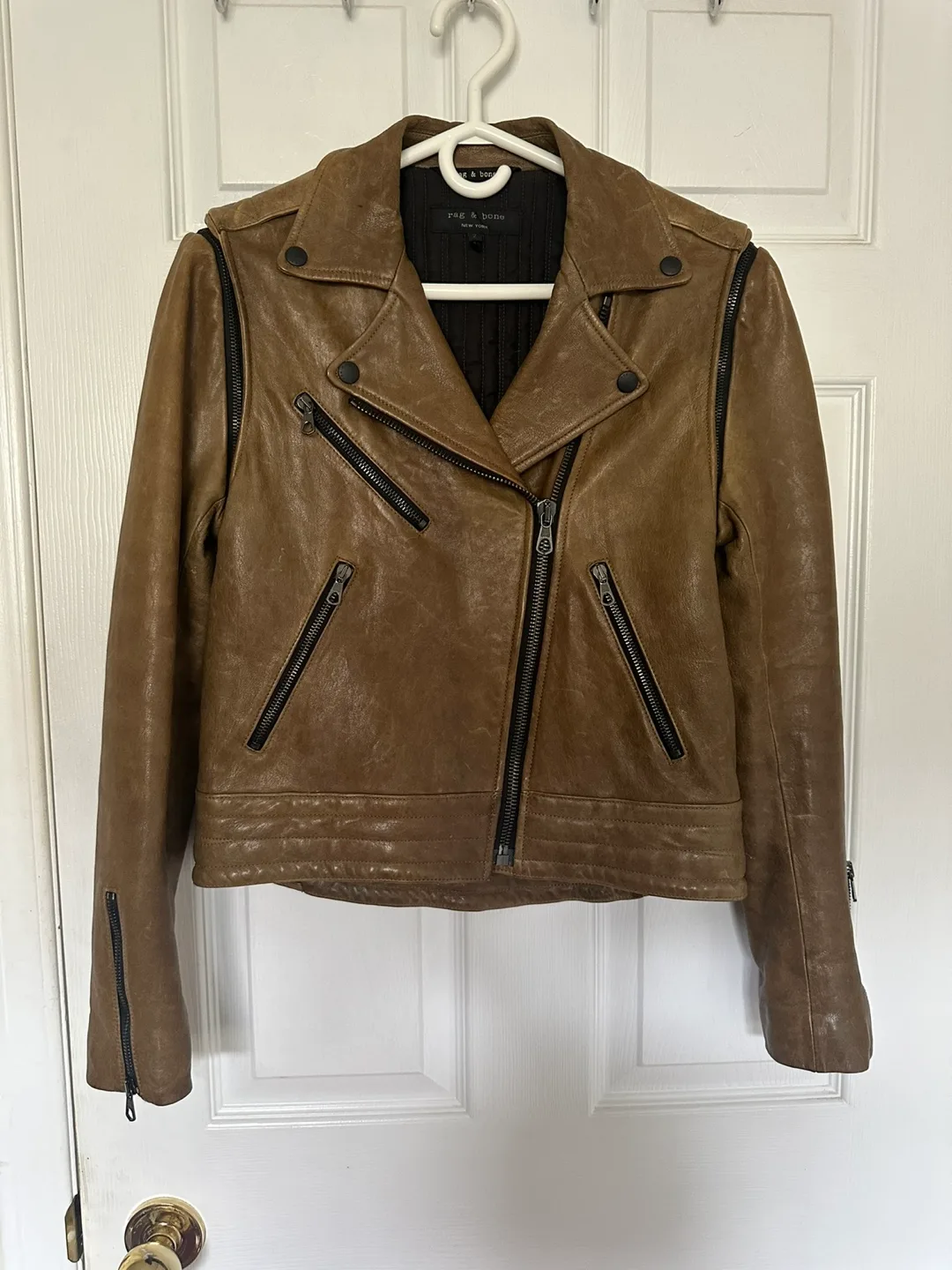 Rag & Bone Lamb Leather Jacket Turns into a Vest Size 2