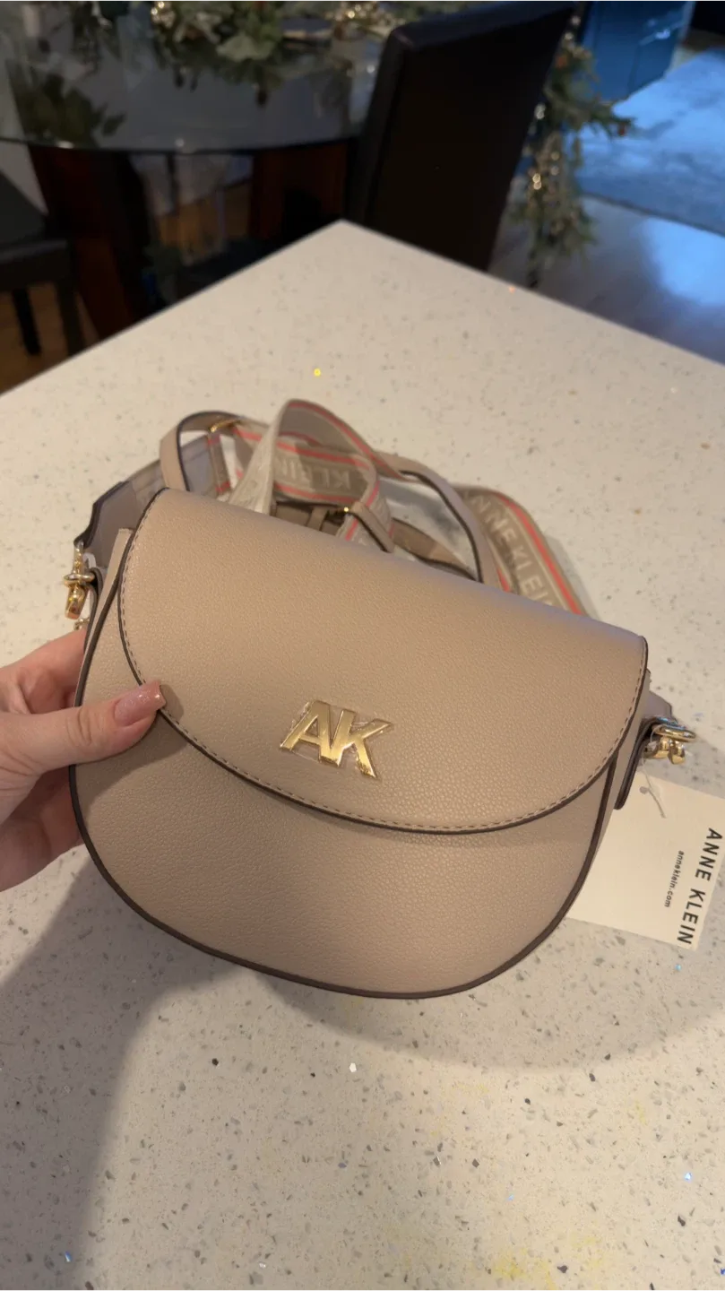 Anne Klein Flap Crossbody Bag - Stone Colour