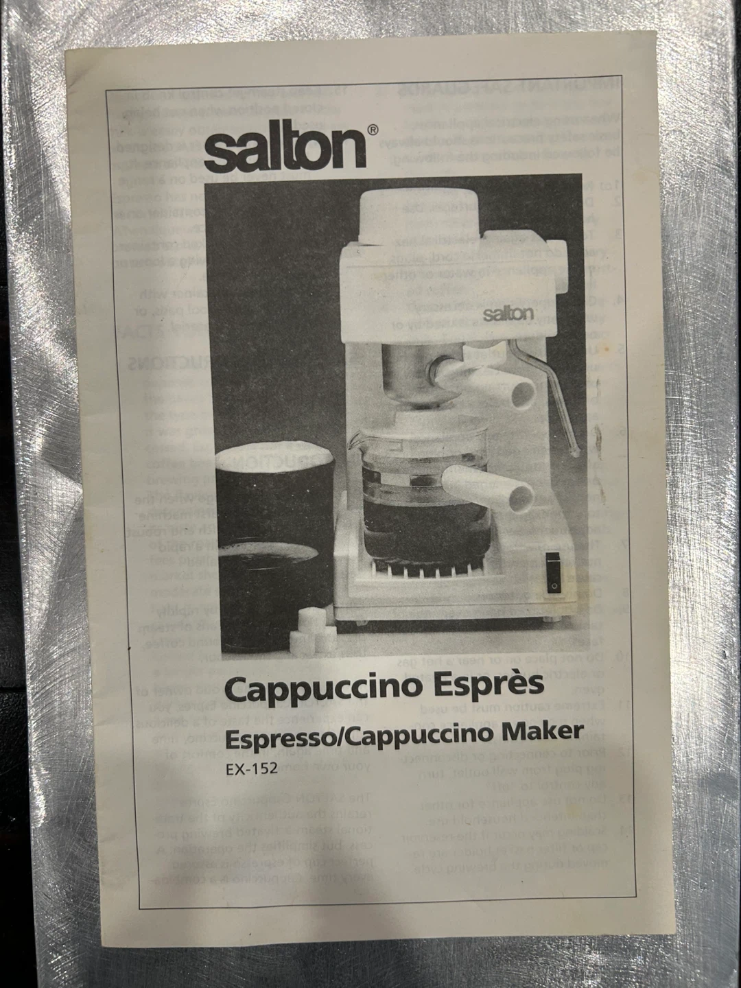 Salton EX-152 Espresso/Cappuccino Maker - photo 4