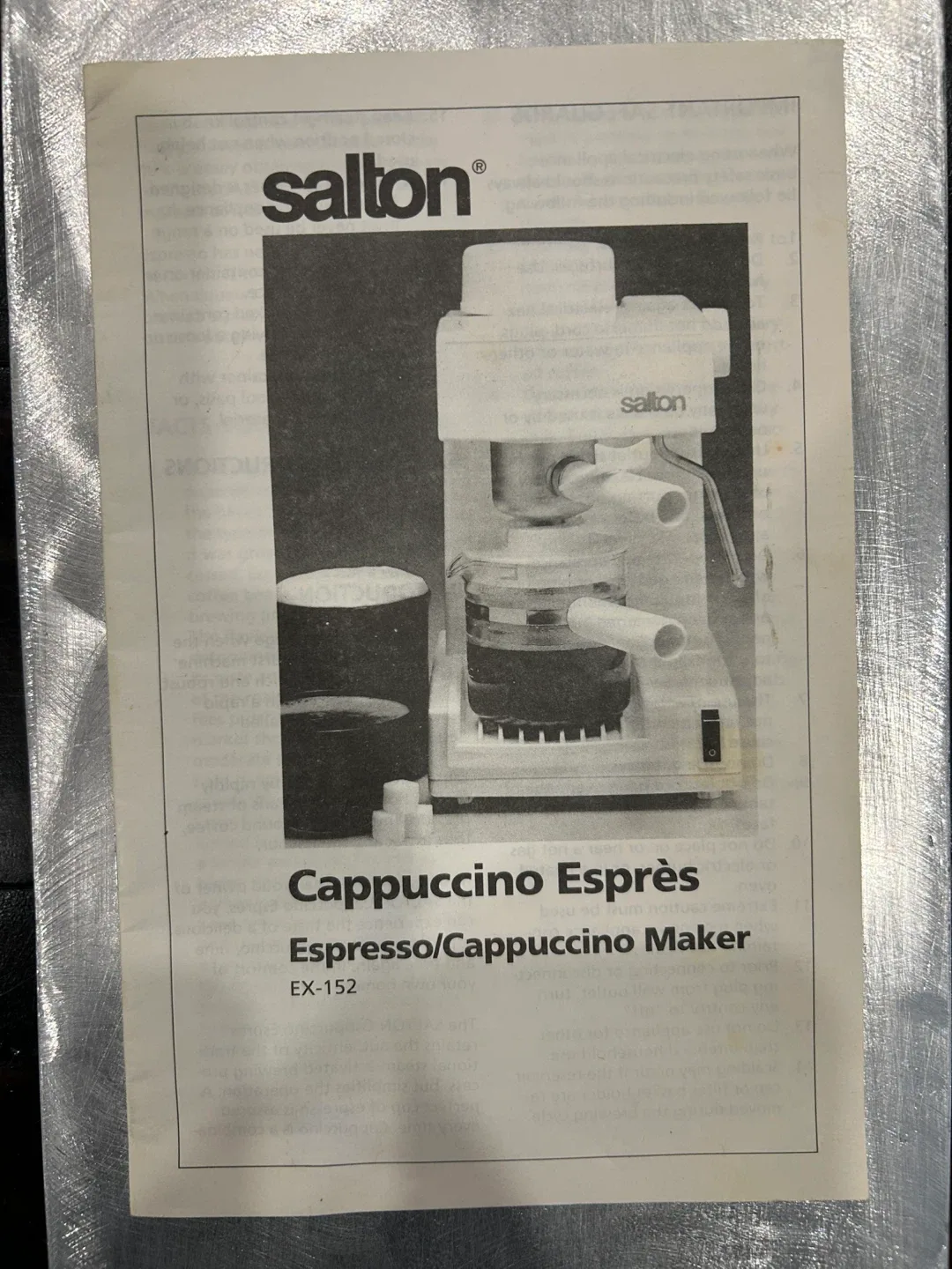 Salton EX-152 Espresso/Cappuccino Maker image indicator(4)
