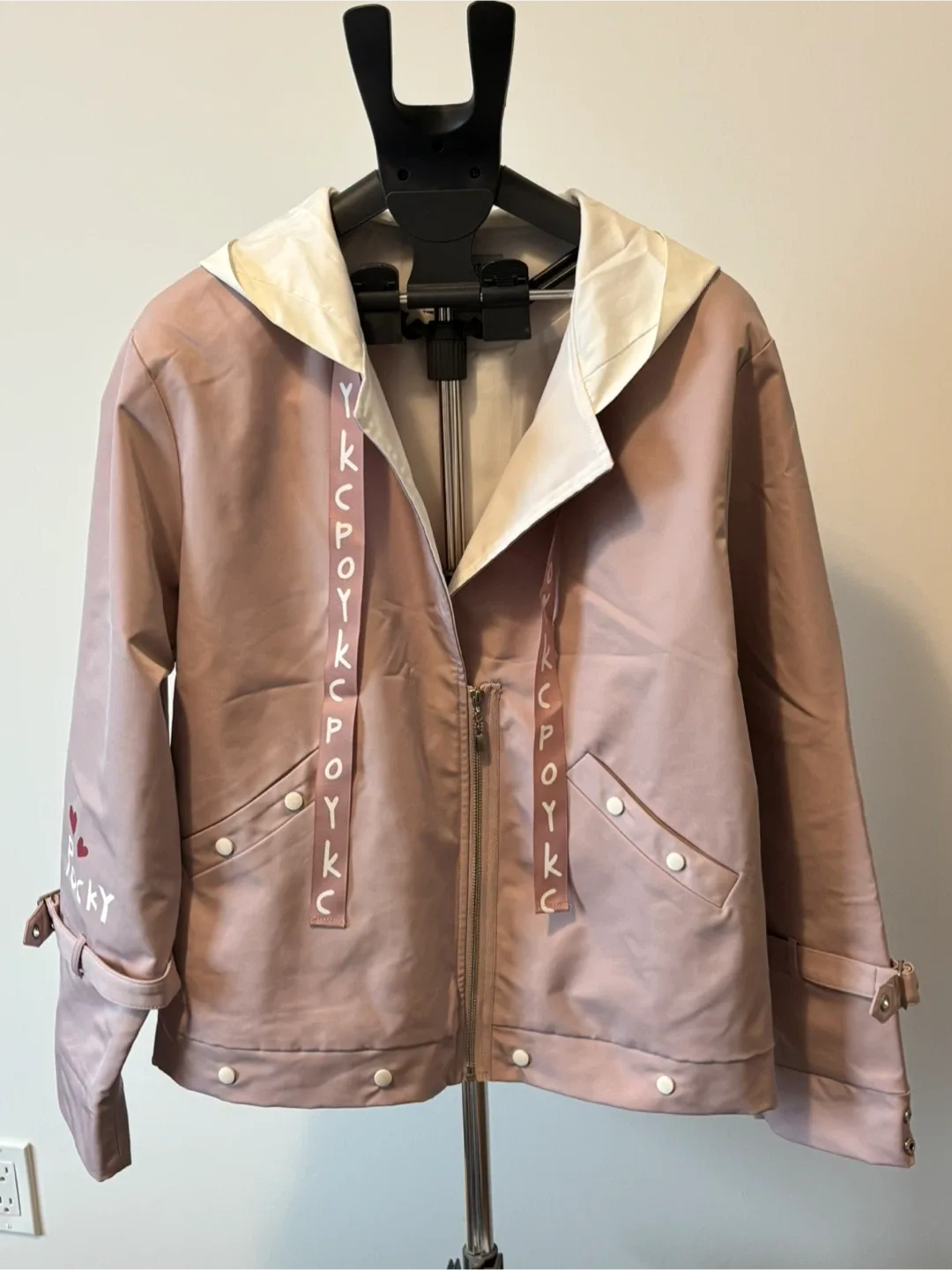 Adorable Pocky Themed Pink & White Hoodie