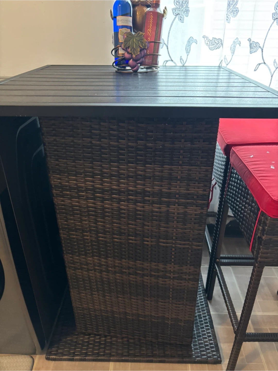 Outdoor Bar Table with 4 Stools - Brown - photo 2