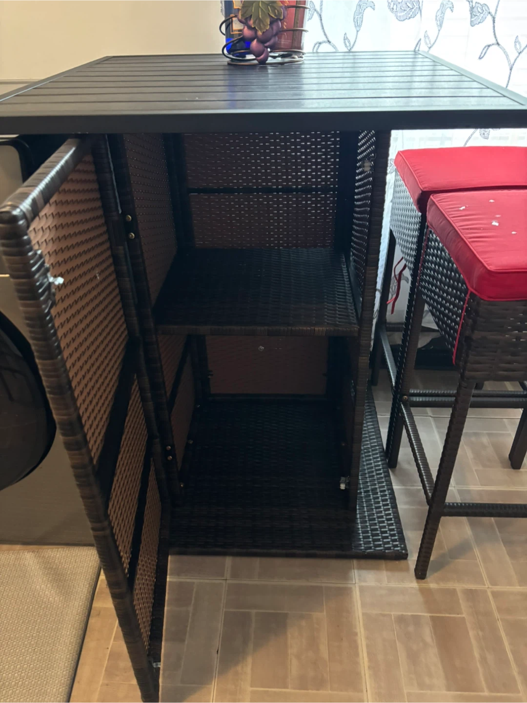 Outdoor Bar Table with 4 Stools - Brown - photo 3