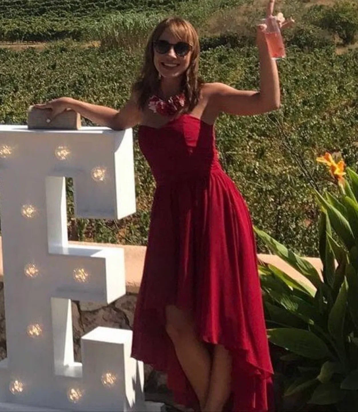 Swing Red Strapless Hi-Lo Dress #Cleanout image indicator(3)