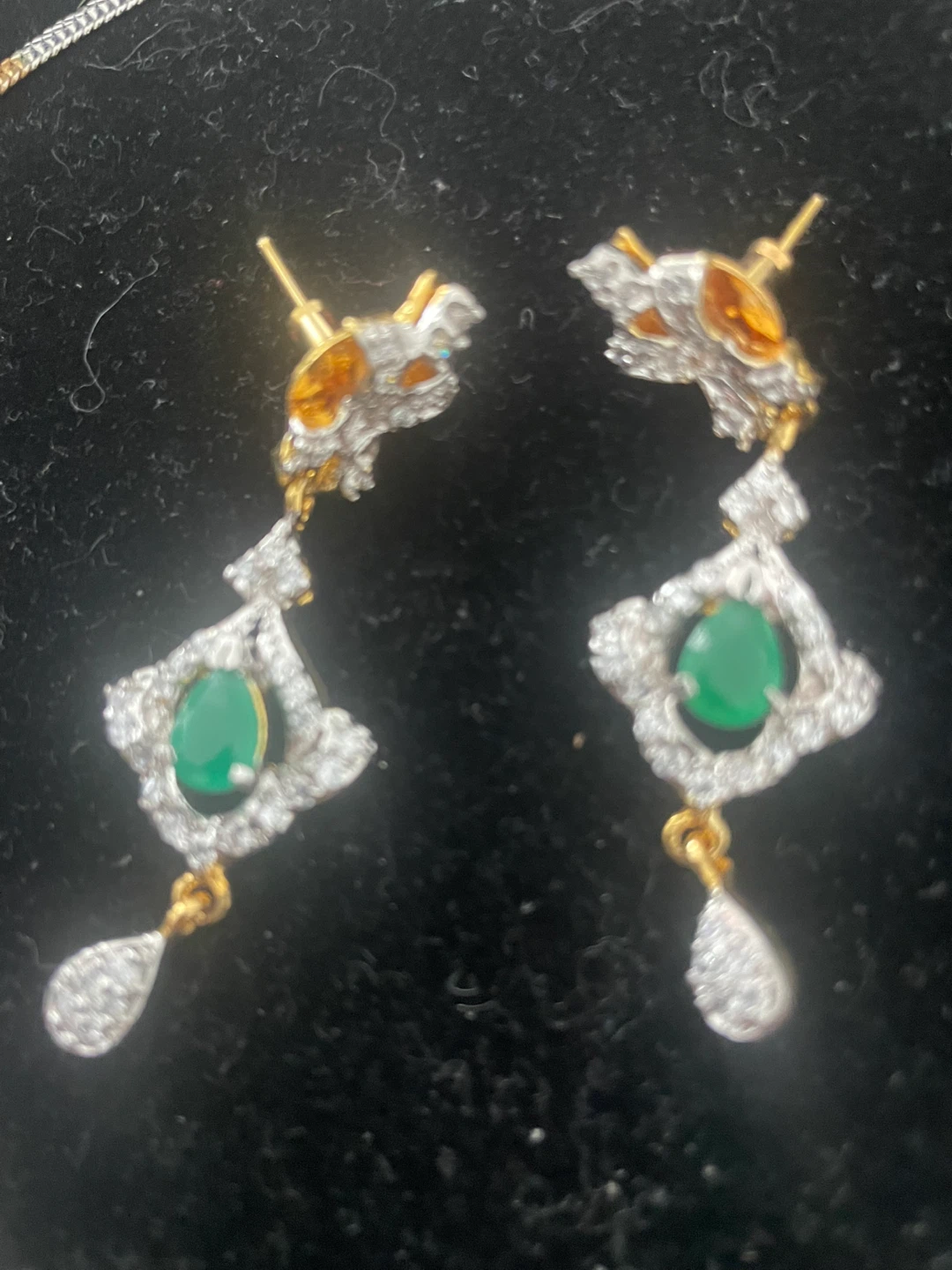 Emerald zirconia Necklace and Earring Set - photo 4