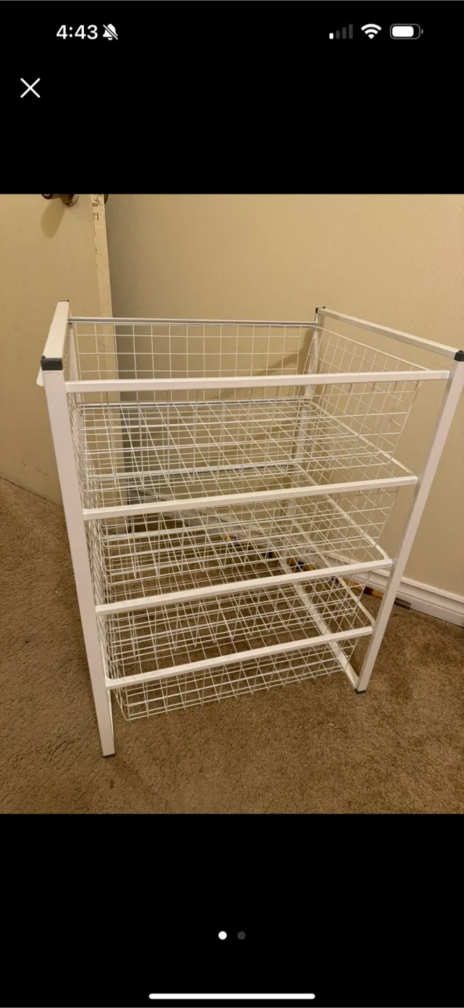 White Wire Storage Rack