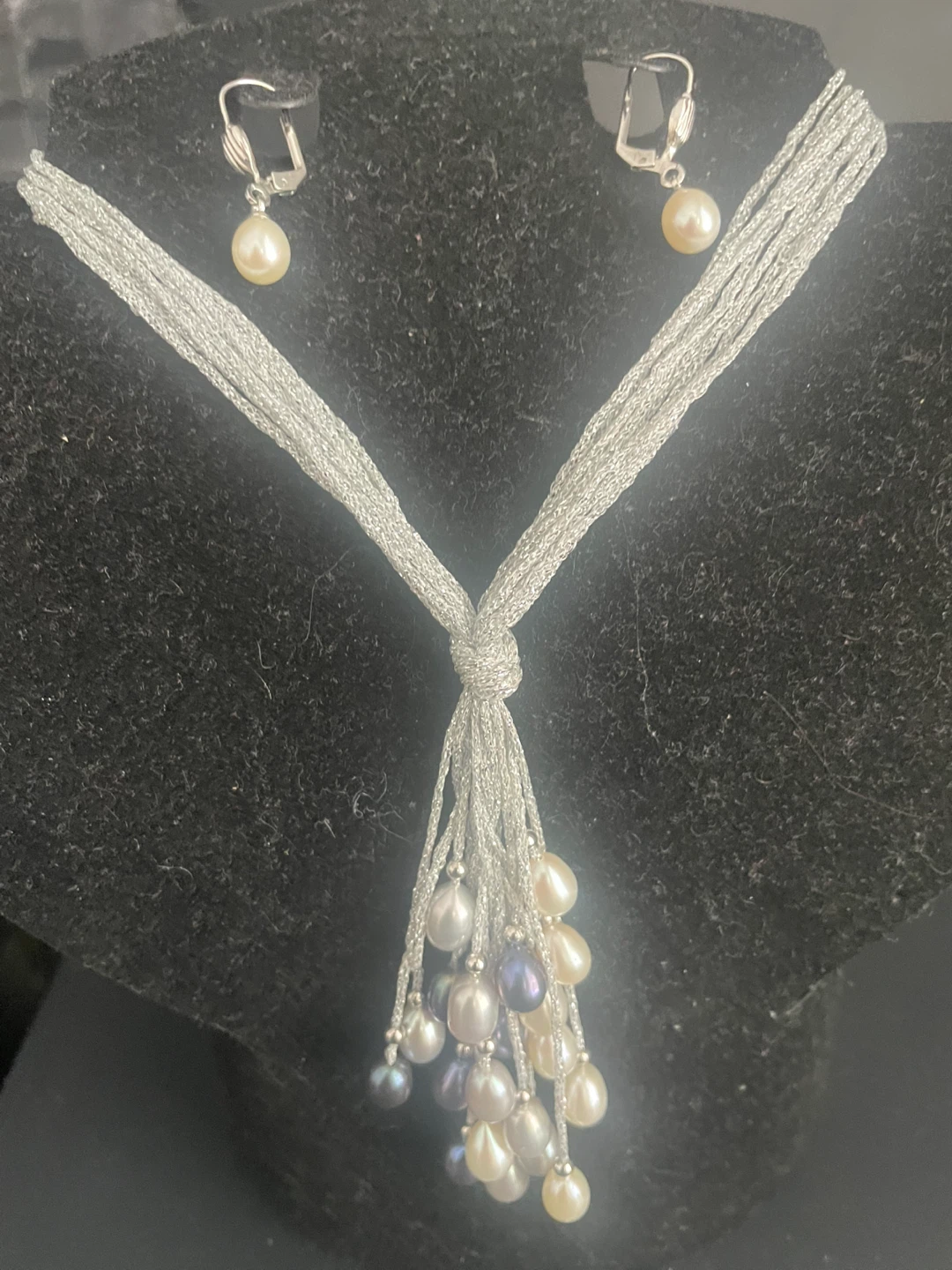 Natural Pearl Necklace & Earrings Set - photo 4