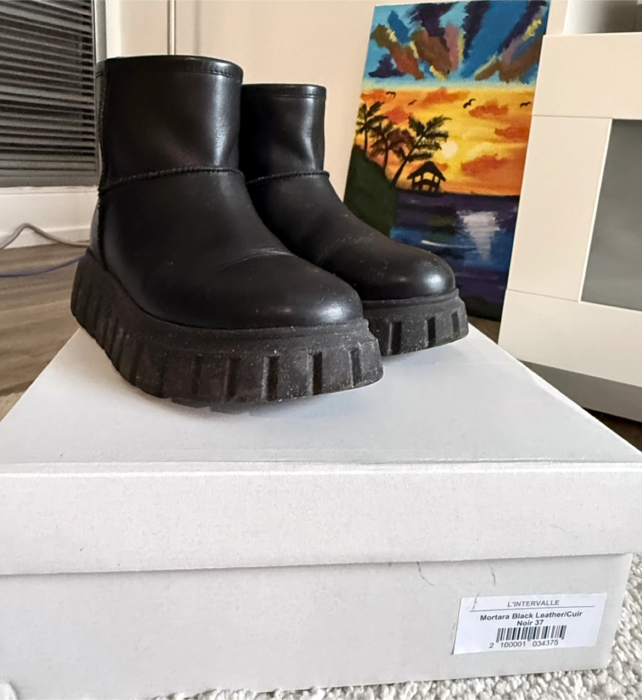 L’Intervalle Mortara – Black Leather Boots (Size 7W) - photo 4