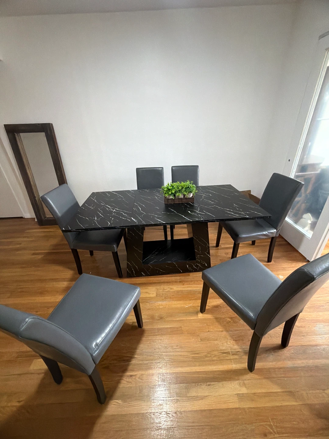 Dining Table Set with 6 Gray Chairs - photo 2