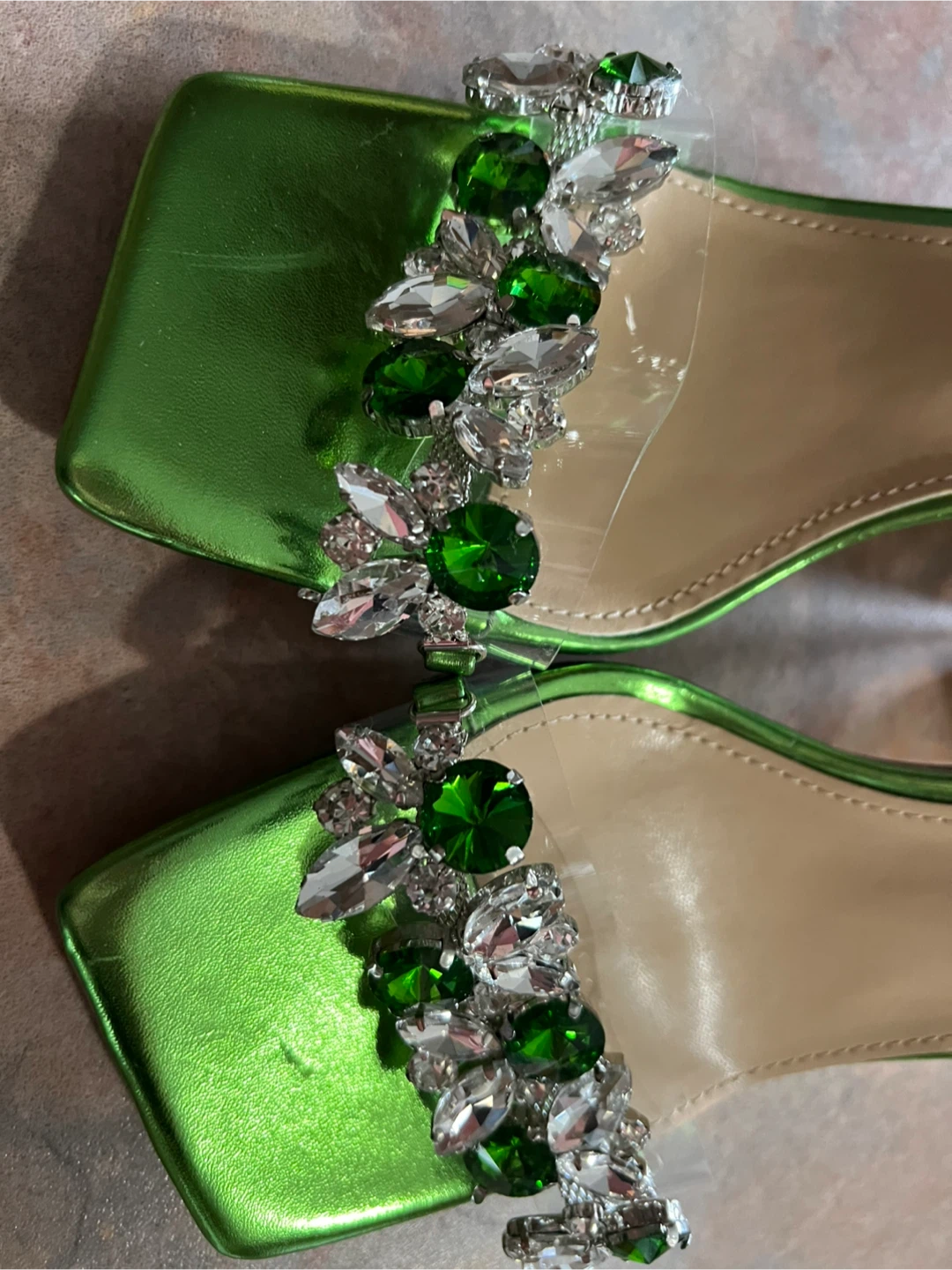 Rexeoye Green Jeweled Heels - Size 8 - photo 4