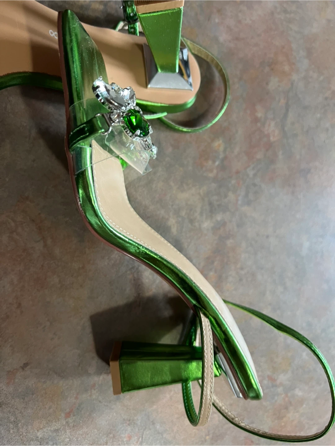 Rexeoye Green Jeweled Heels - Size 8 - photo 3