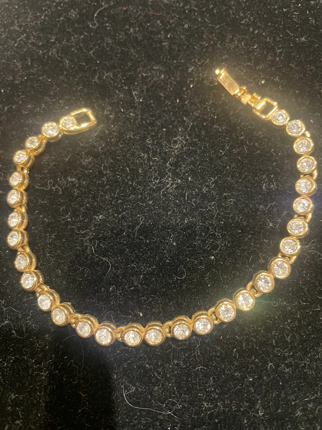 Gold Tone Tennis Bracelet with crystals - photo 3