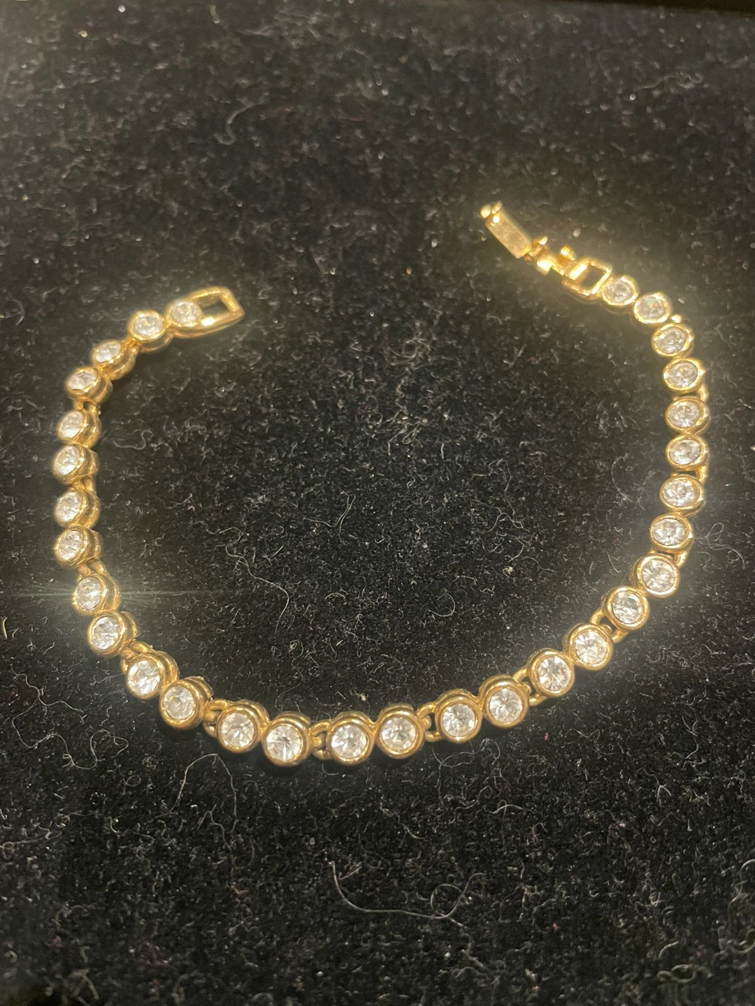 Gold Tone Tennis Bracelet with crystals