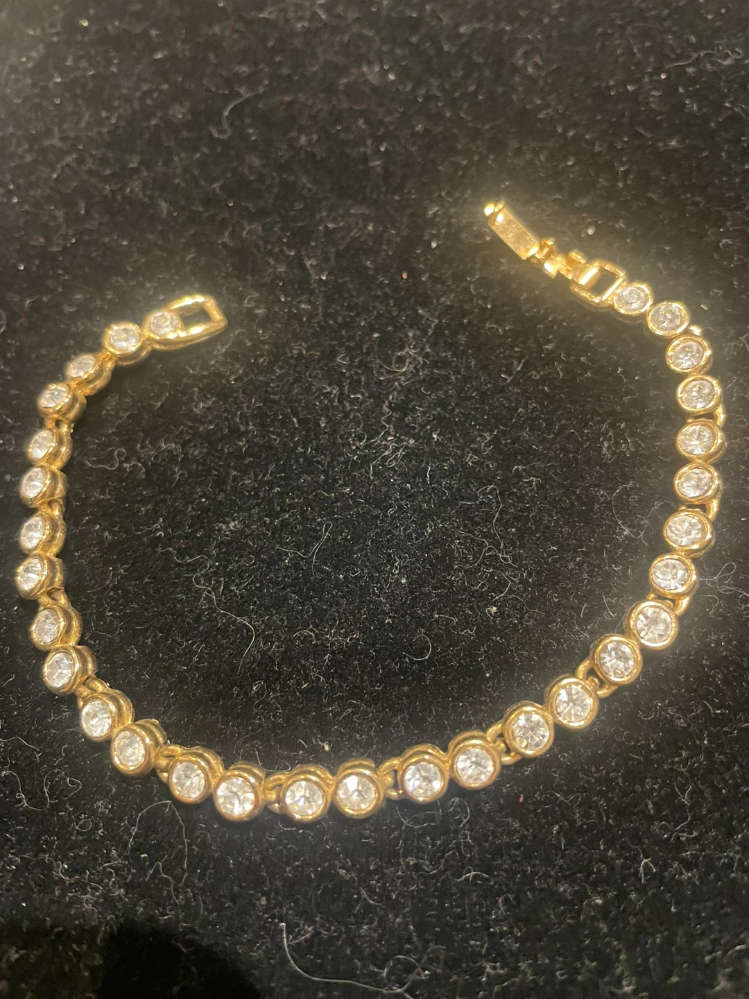 Gold Tone Tennis Bracelet with crystals - photo 2