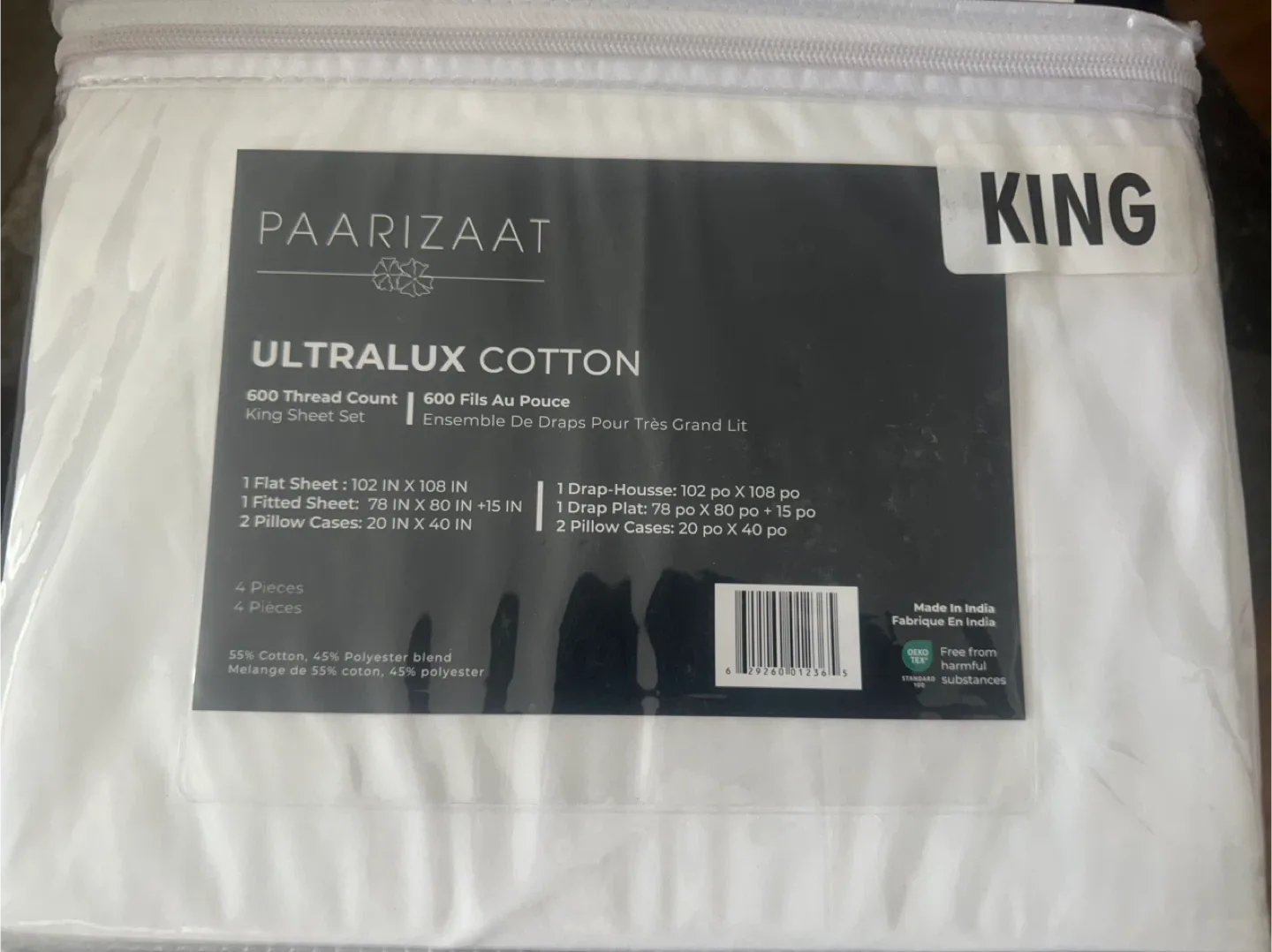 #Cleanout Ultralux Cotton King Sheet Set - New