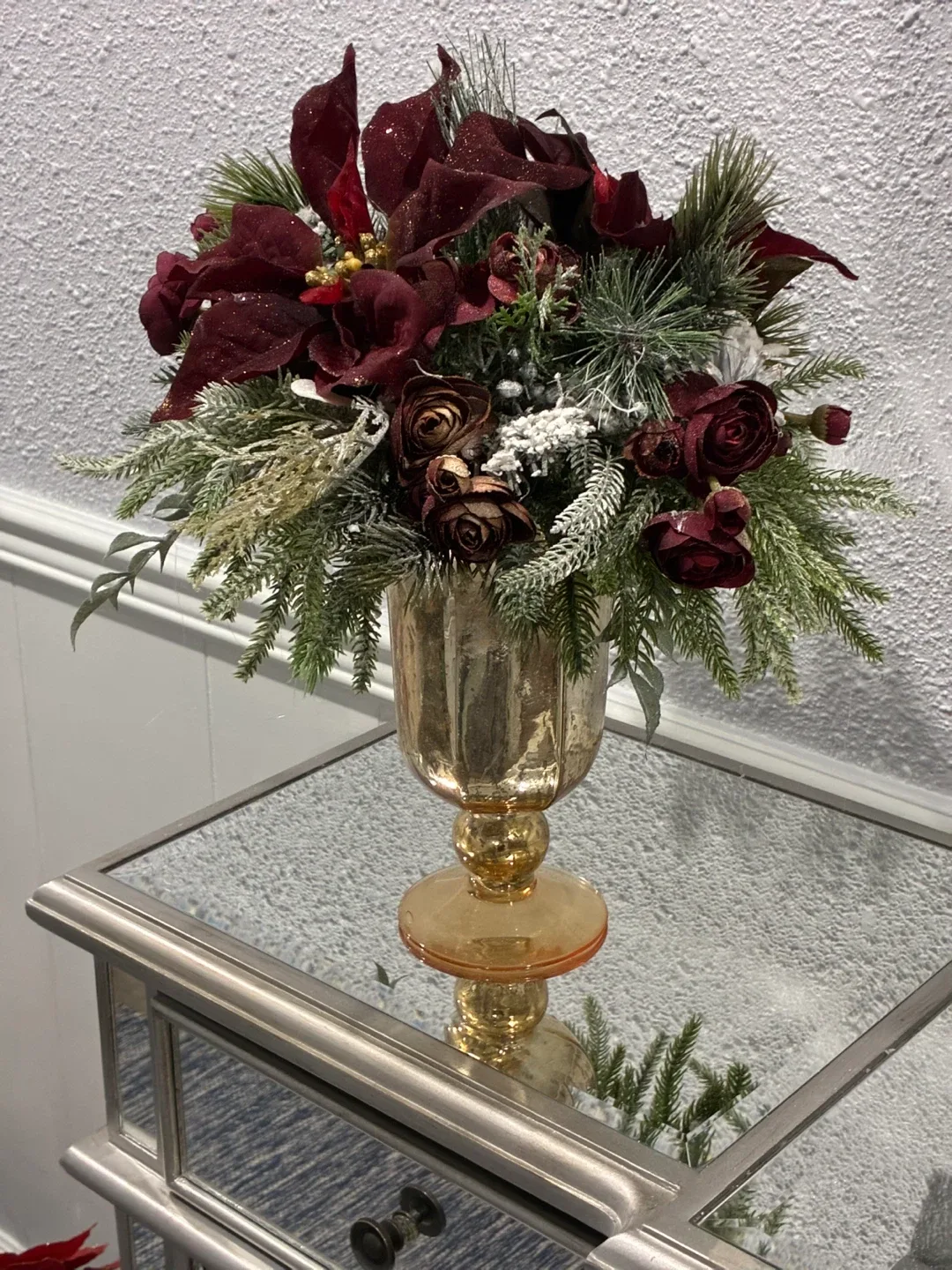 Floral Christmas Arrangement in Vase