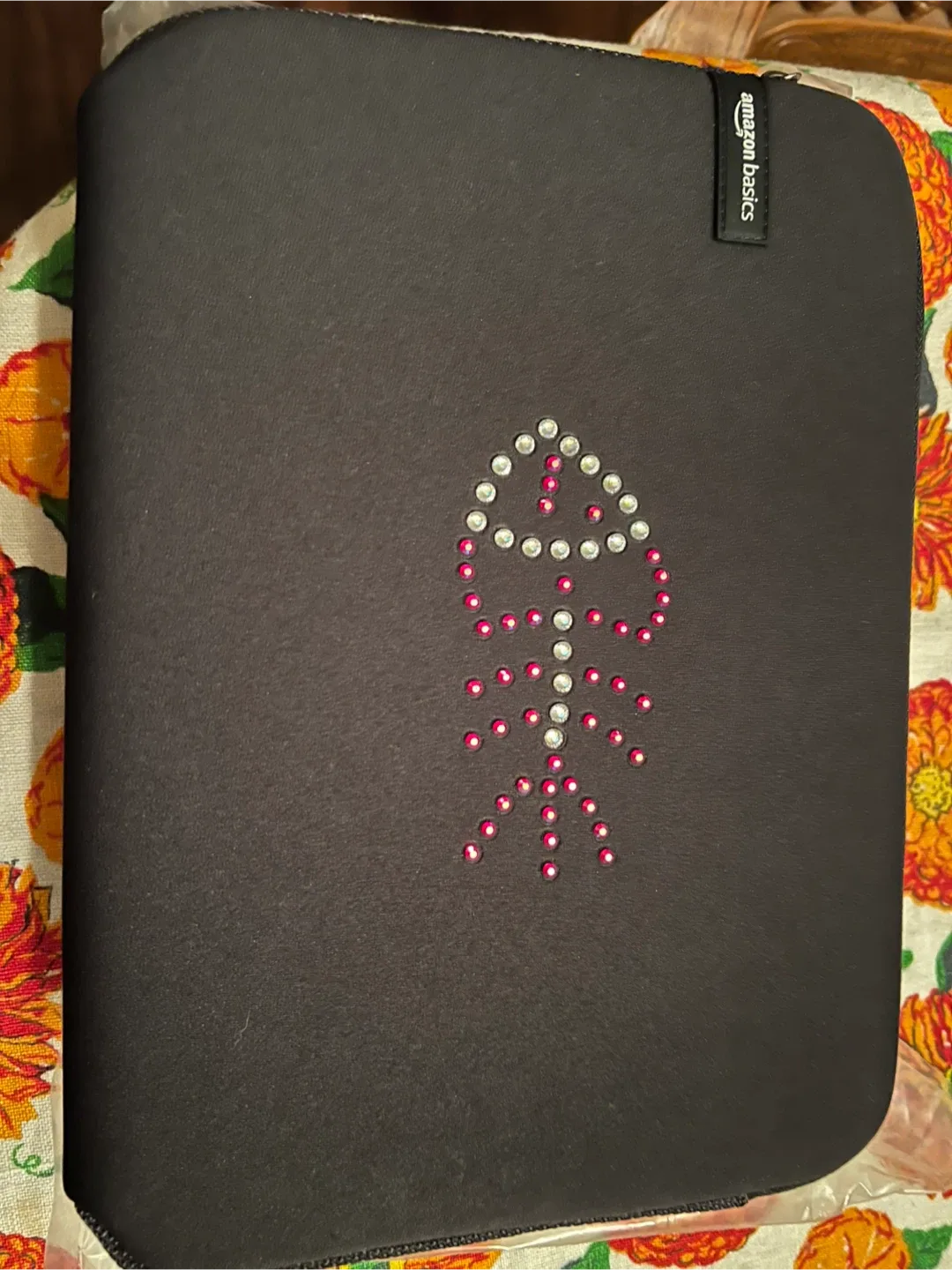 Amazon Basics Black Laptop Sleeve with Rhinestone Designs image indicator(5)