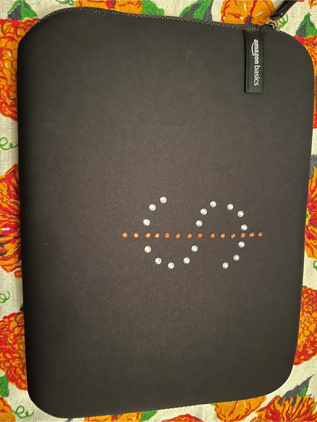 Amazon Basics Black Laptop Sleeve with Rhinestone Designs image indicator(3)