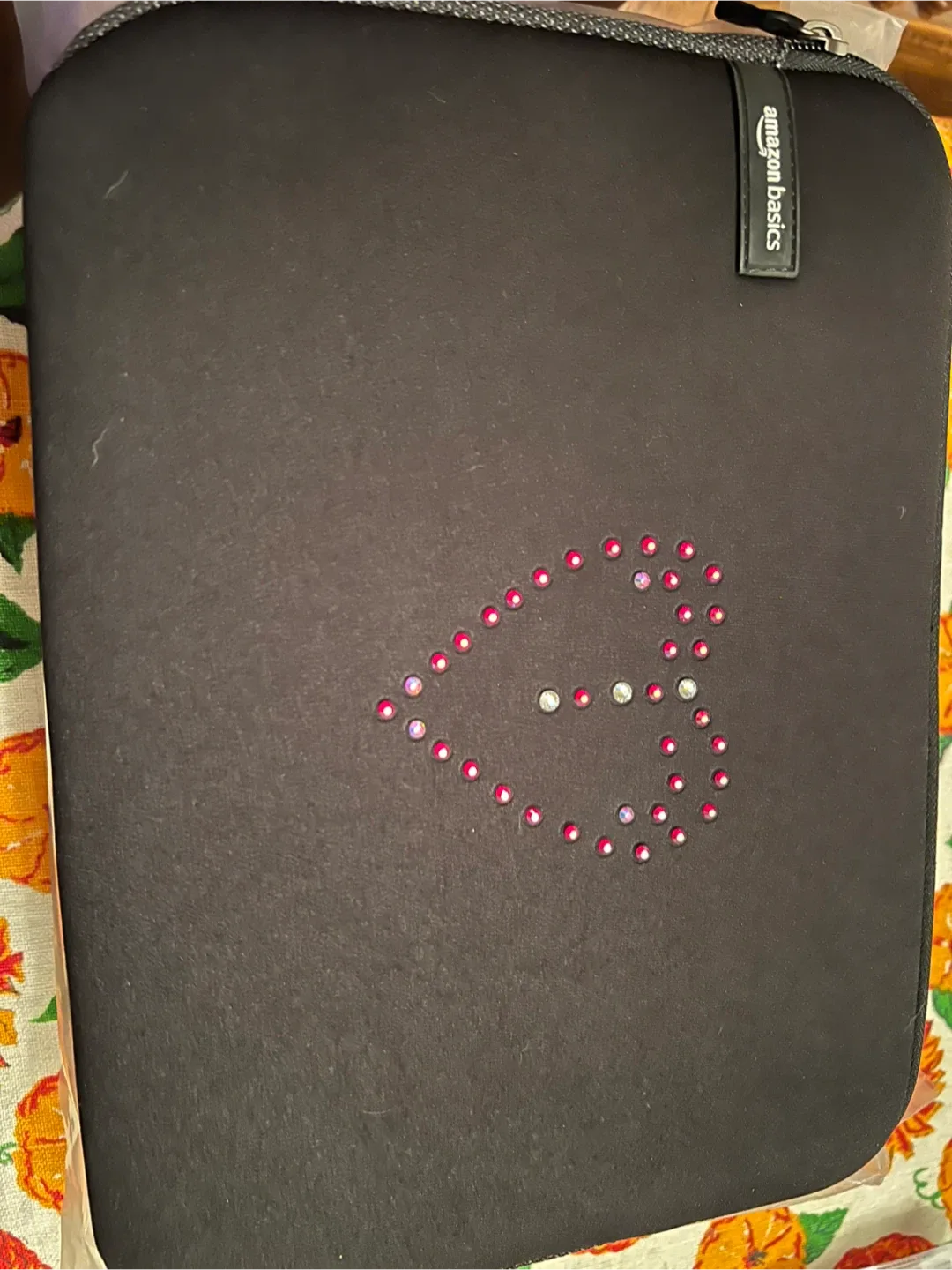 Amazon Basics Black Laptop Sleeve with Rhinestone Designs image indicator(4)