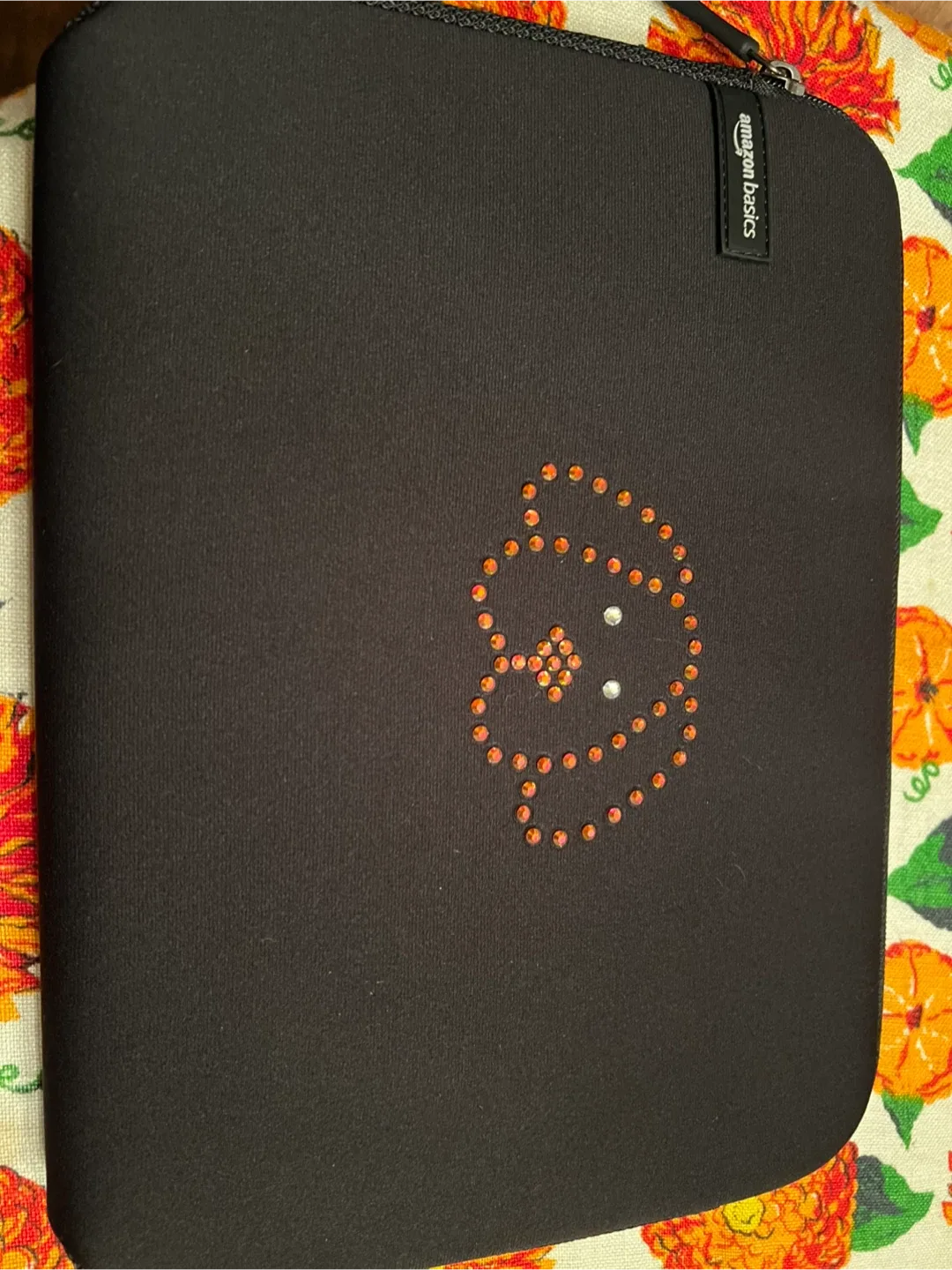 Amazon Basics Black Laptop Sleeve with Rhinestone Designs