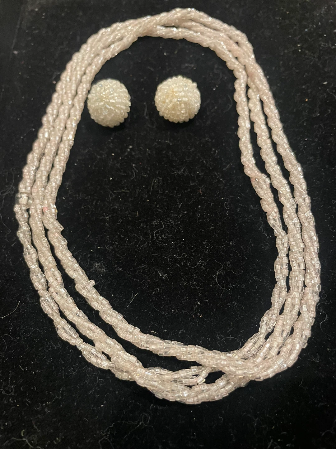 Vintage Beaded Necklace and Earring Set