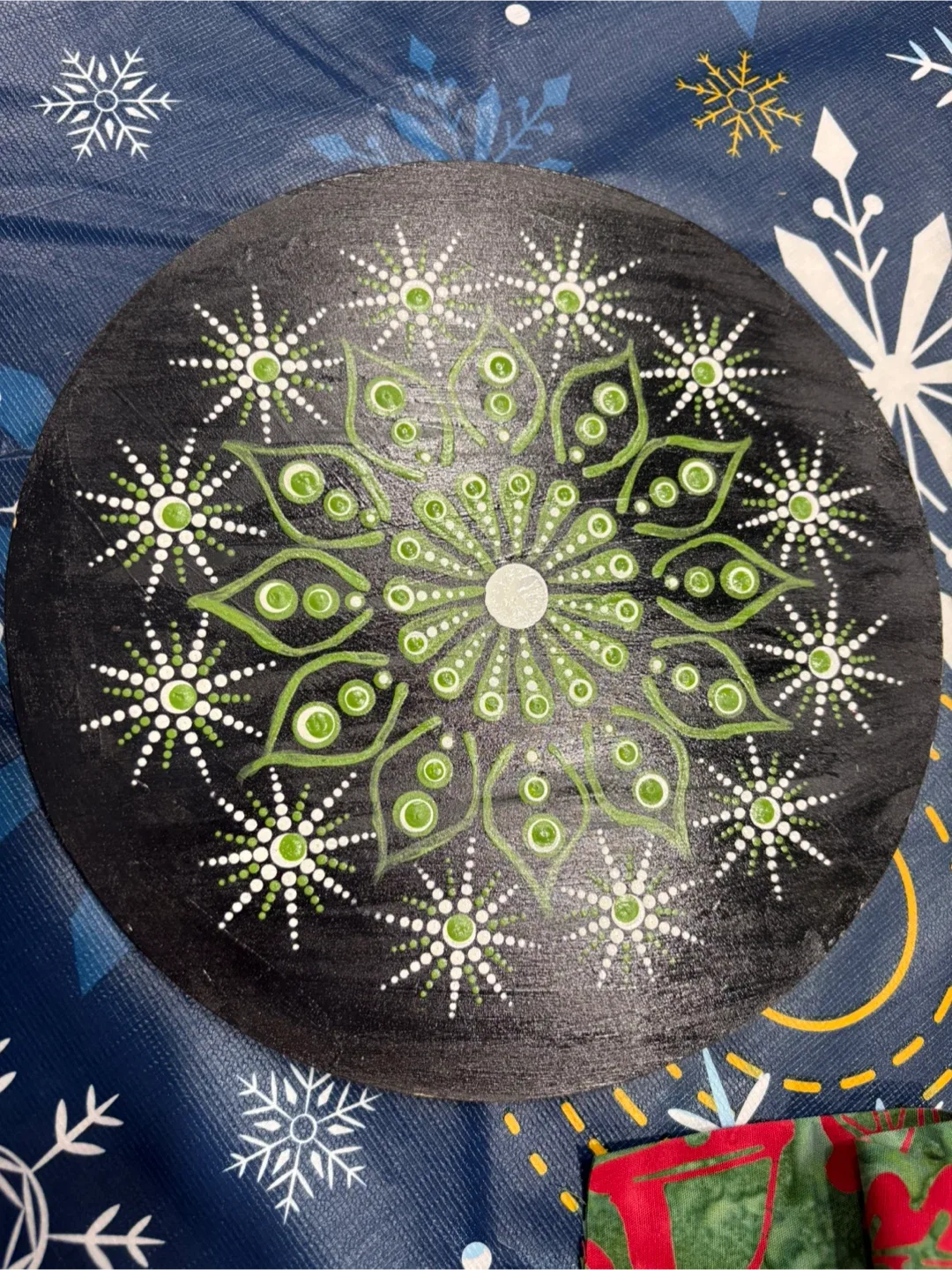 Hand-Painted Mandala Dot Art on Wood image indicator(2)