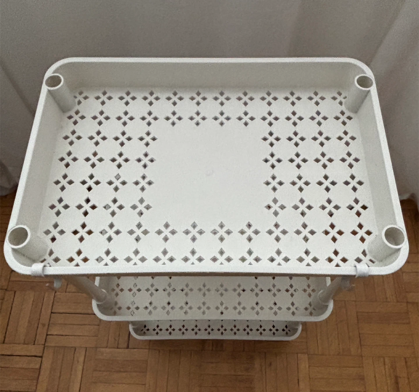 White Plastic Rolling Cart - 3 Tier - photo 5
