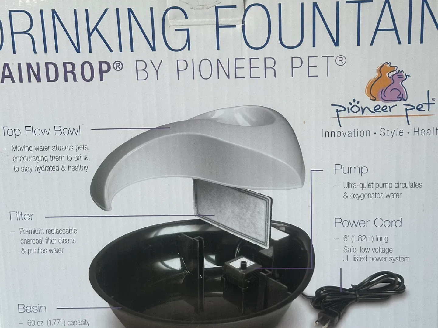 #Cleanout Pet Raindrop Drinking Fountain image indicator(2)