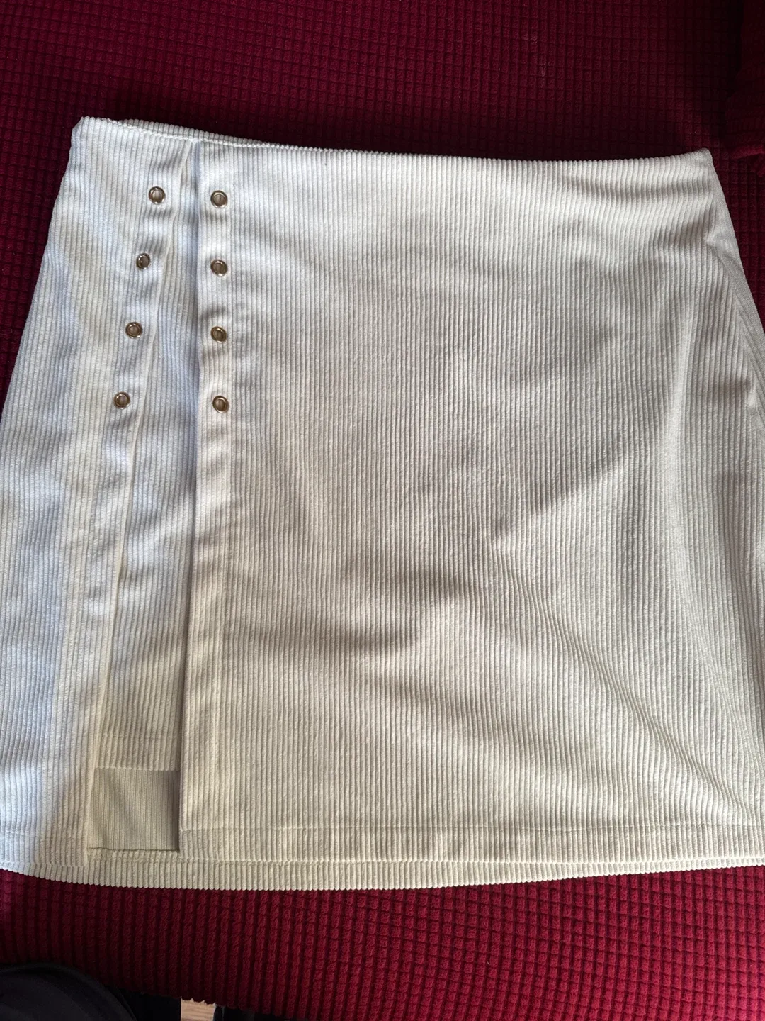 Corduroy Mini Skirt - Cream Color