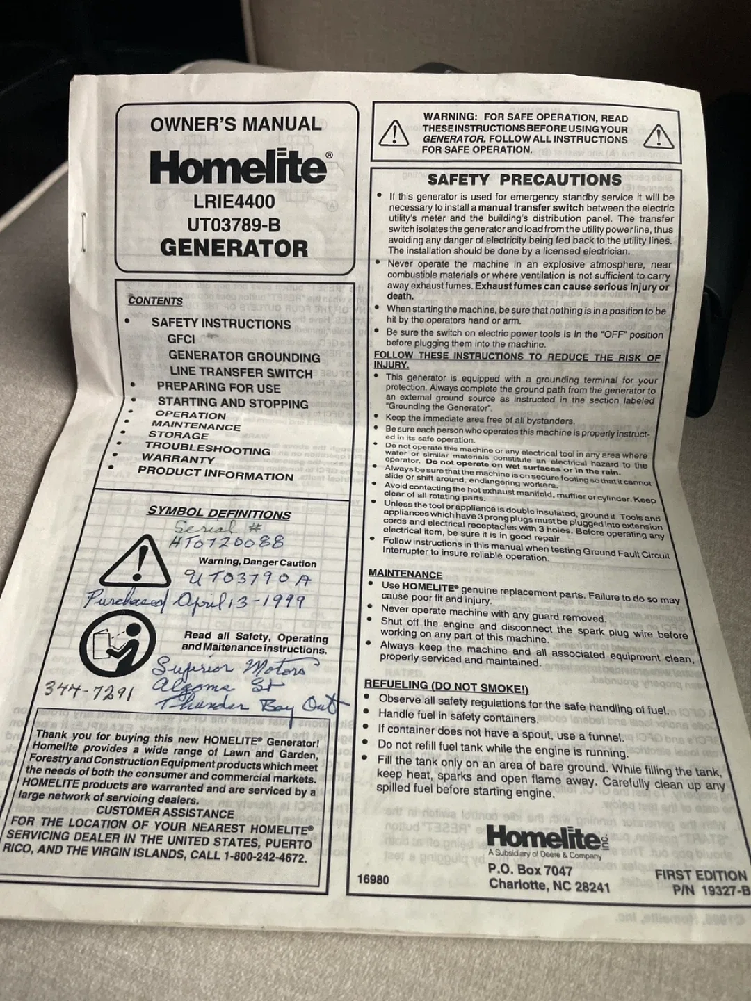 Homelite LRIE4400 Generator - 4400 Watts image indicator(5)