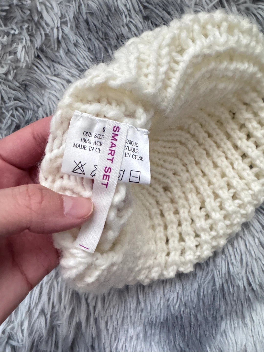 Smart Set White Knit Beret - photo 3