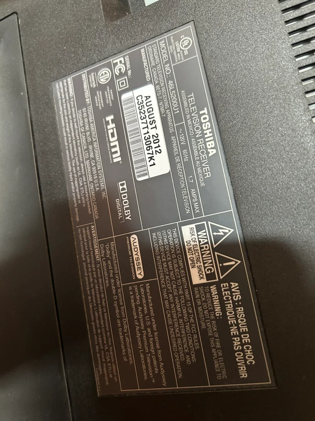 Toshiba 46" 1080p LED TV (Monitor Use Only) + Z10 Media Streamer image indicator(8)