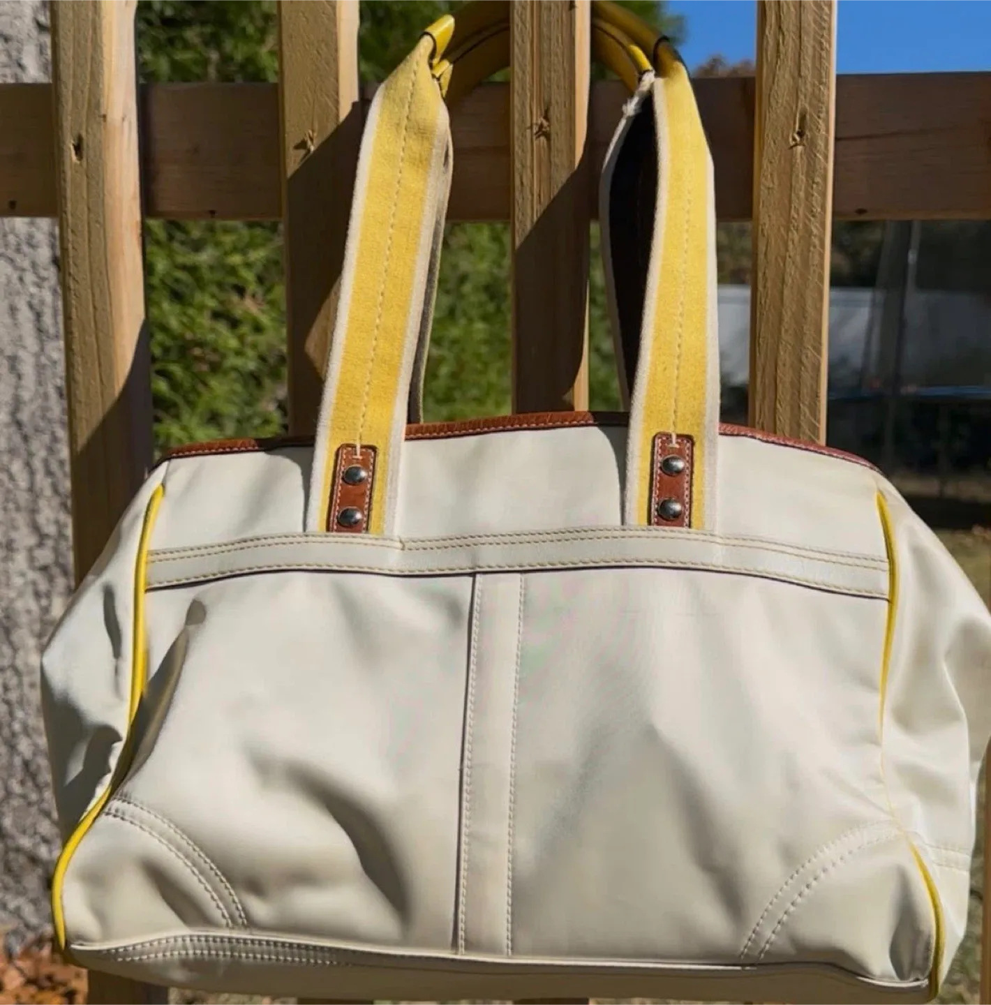 #CLEANOUT Coach Cream/Yellow Handbag
