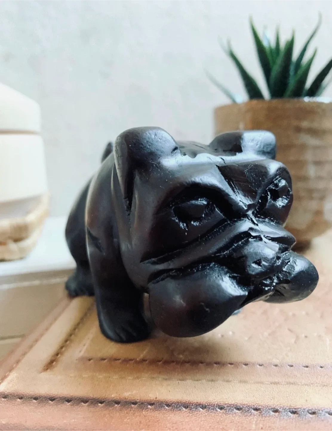 #🎁Idea•Vintage Wooden Bulldog Figurine image indicator(4)