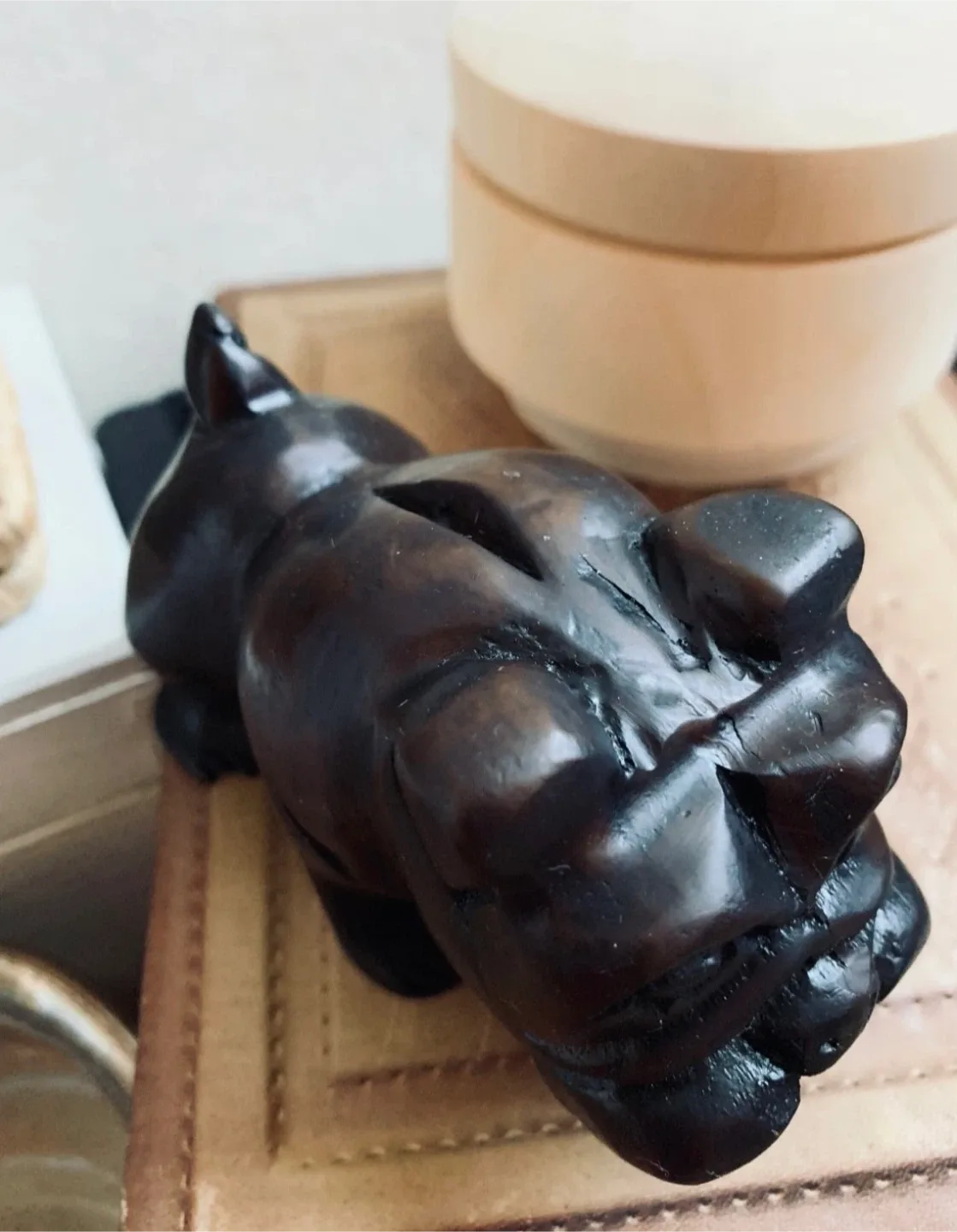 #🎁Idea•Vintage Wooden Bulldog Figurine image indicator(3)