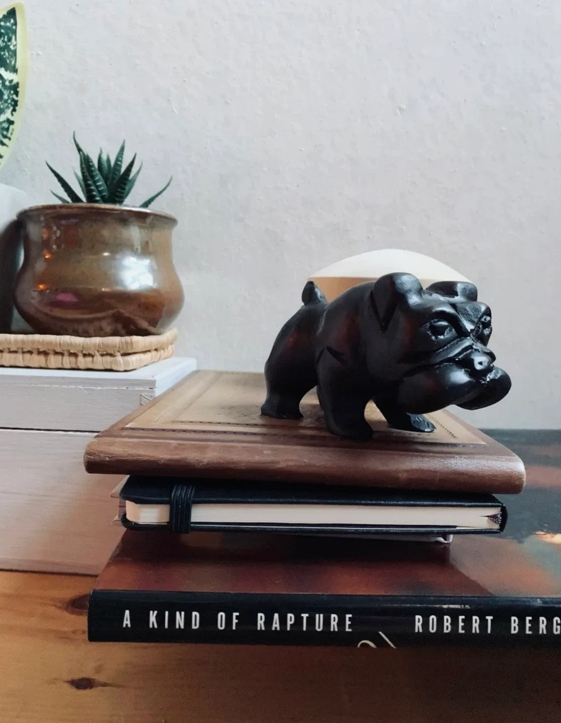 #🎁Idea•Vintage Wooden Bulldog Figurine