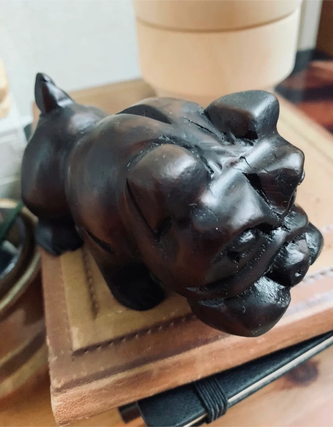 #🎁Idea•Vintage Wooden Bulldog Figurine image indicator(7)