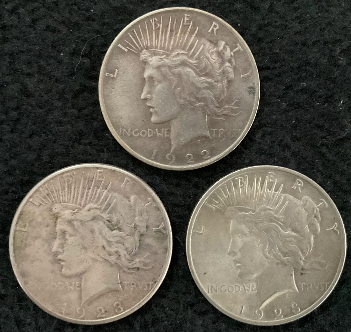 Peace Silver Dollars - 1922, 1923