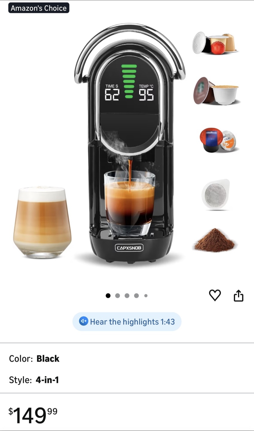 CAPXSNOB Multi-Capsule Coffee Machine Magician1 Mini - Black - photo 3