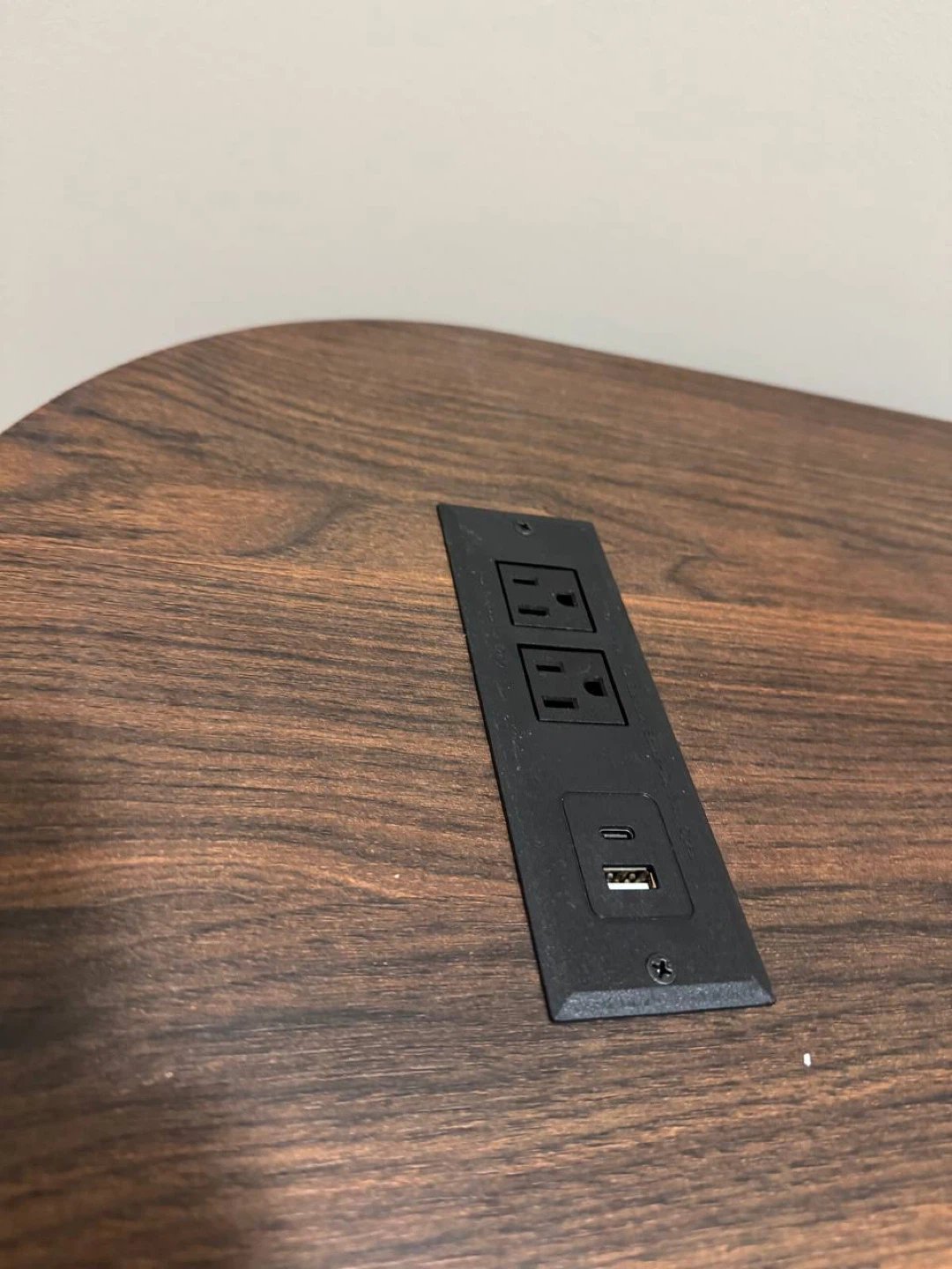 Walnut Media Console with Power Outlets - photo 3