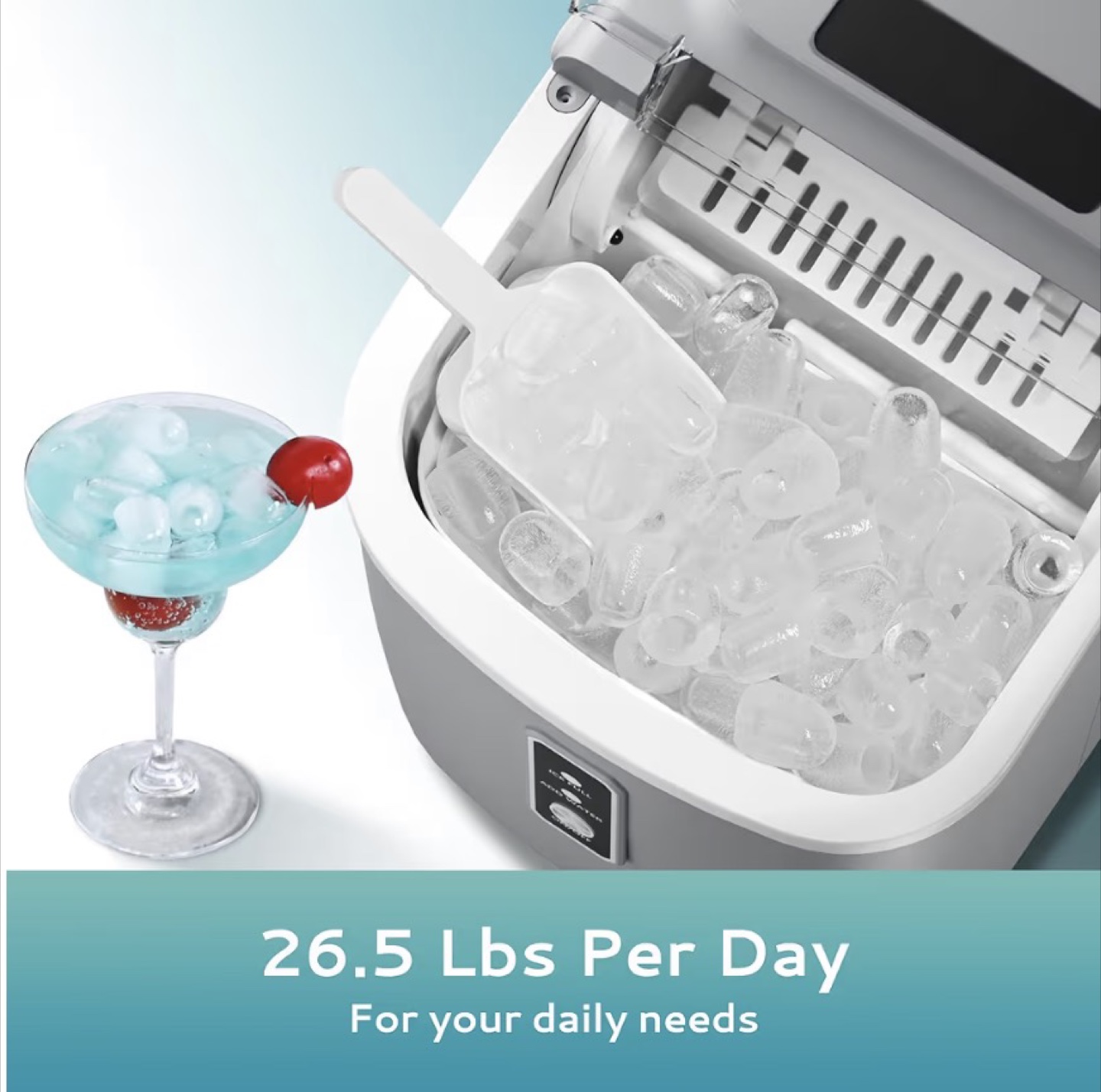 Countertop Ice Maker - 9 Bullet Ice Ready in 6 Mins - photo 3