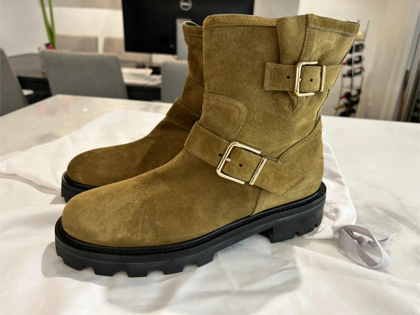 Jimmy Choo Suede Biker Boots