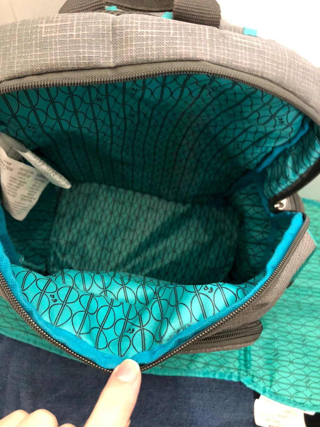 Baby Backpack. Teal and Grey. - photo 5