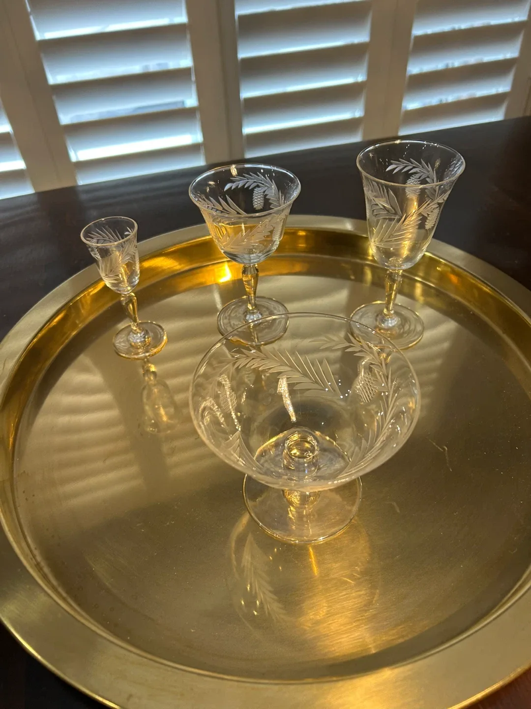 45 Vintage Etched Glass Cocktail/Dessert Glasses image indicator(7)