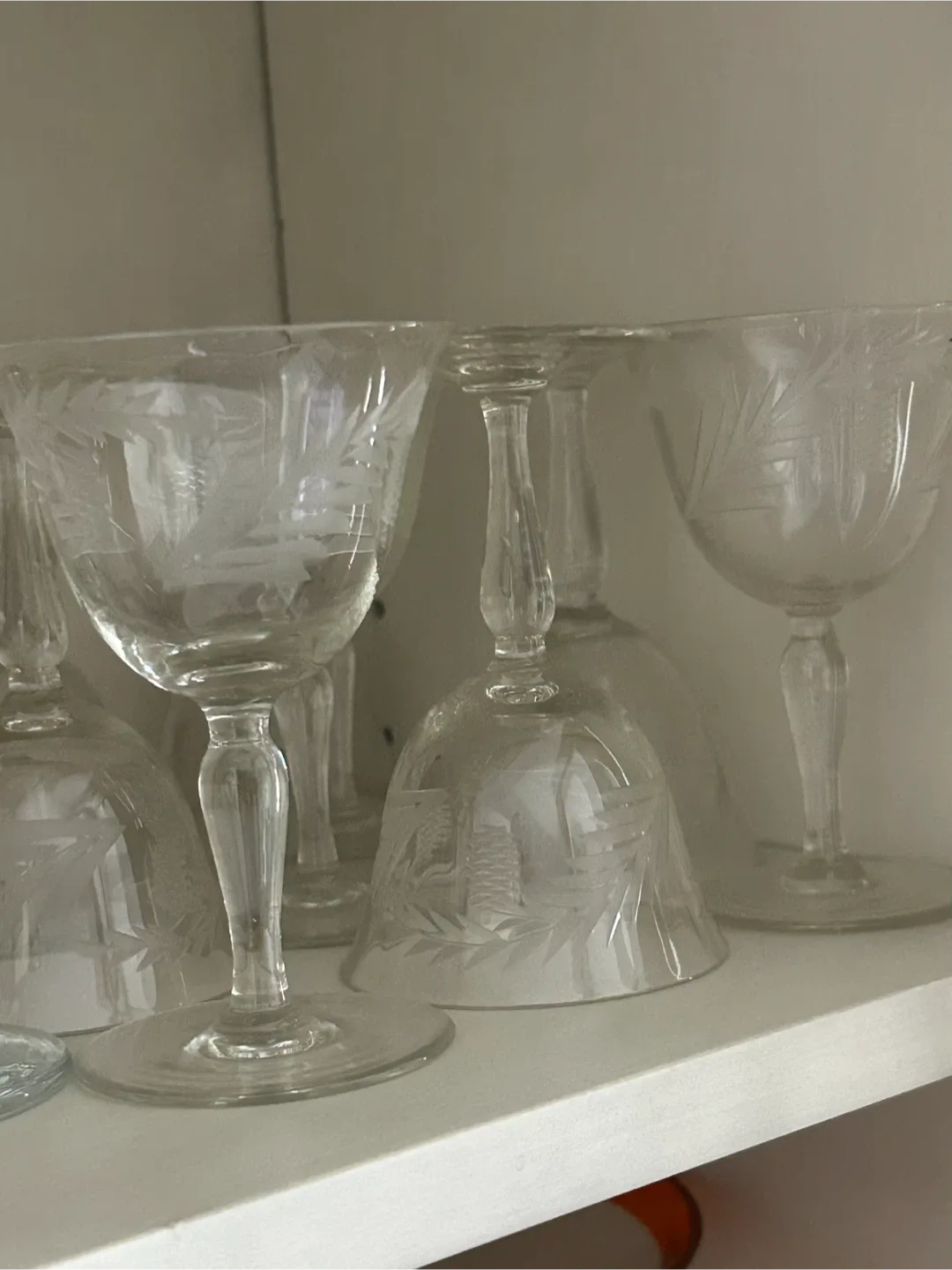 45 Vintage Etched Glass Cocktail/Dessert Glasses image indicator(8)