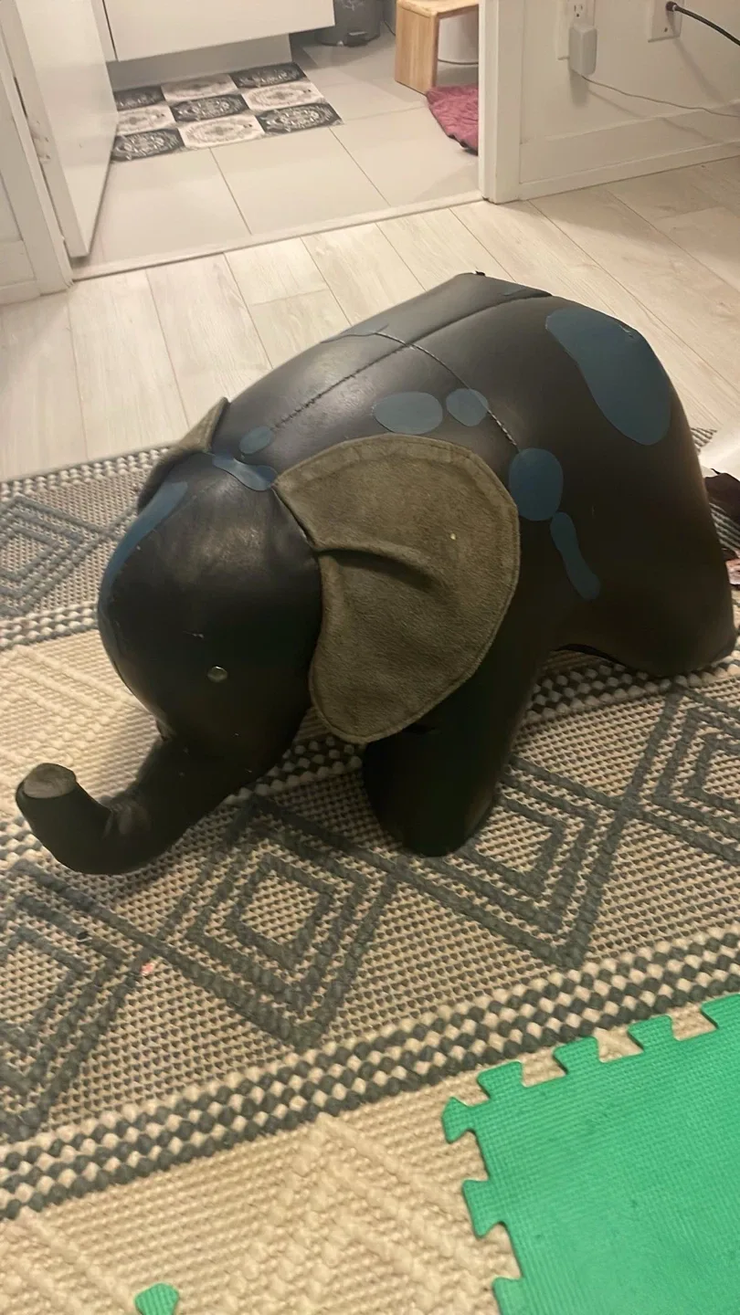 Leather Elephant Ottoman Footstool