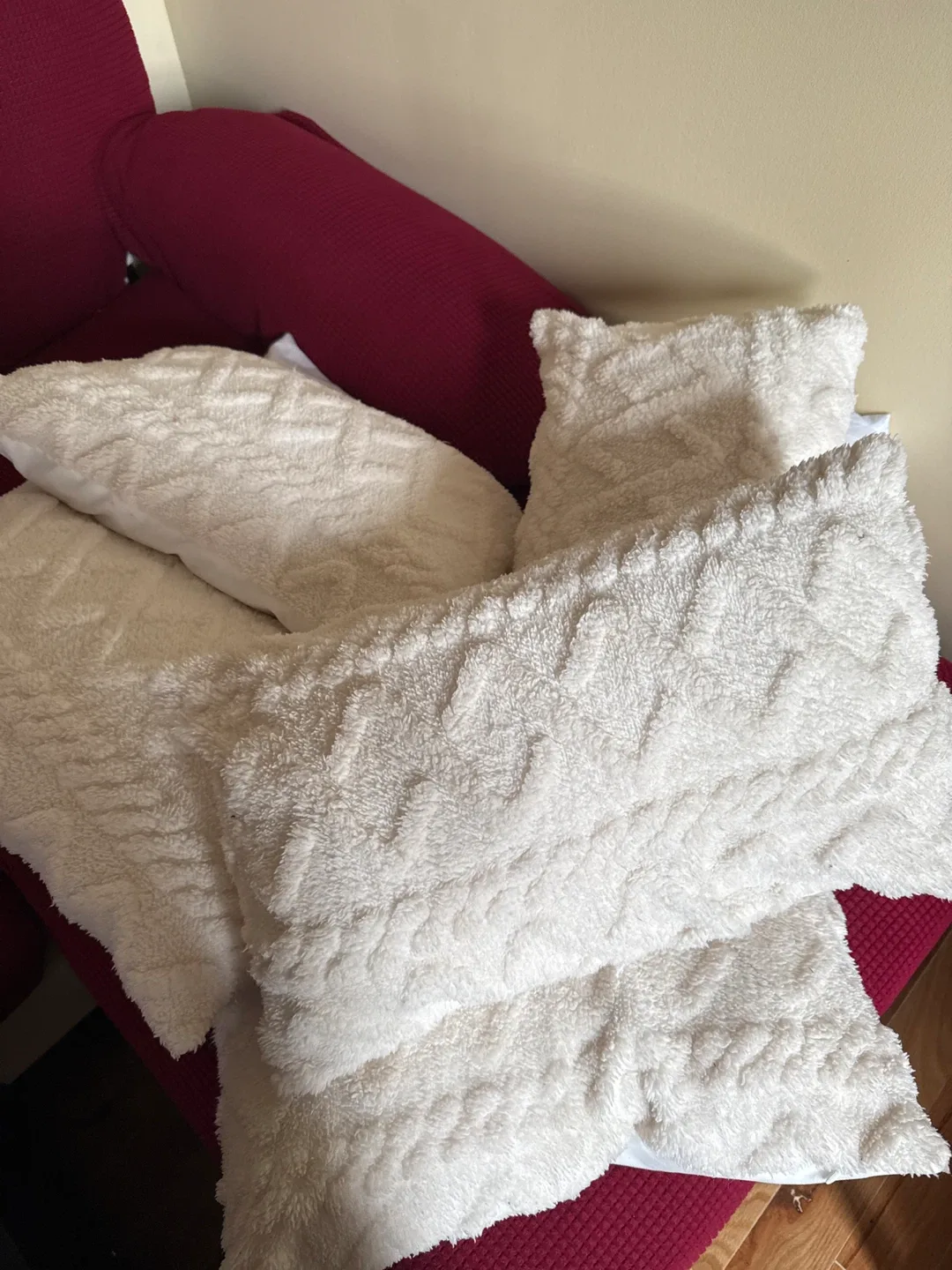 White Decorative Throw Pillows 8 in number