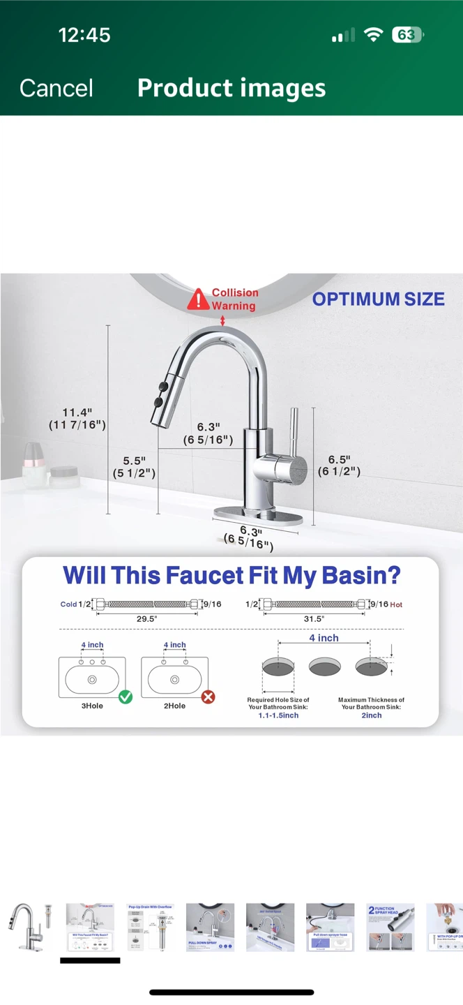Chrome Pull Down Sprayer Kitchen Faucet - photo 4