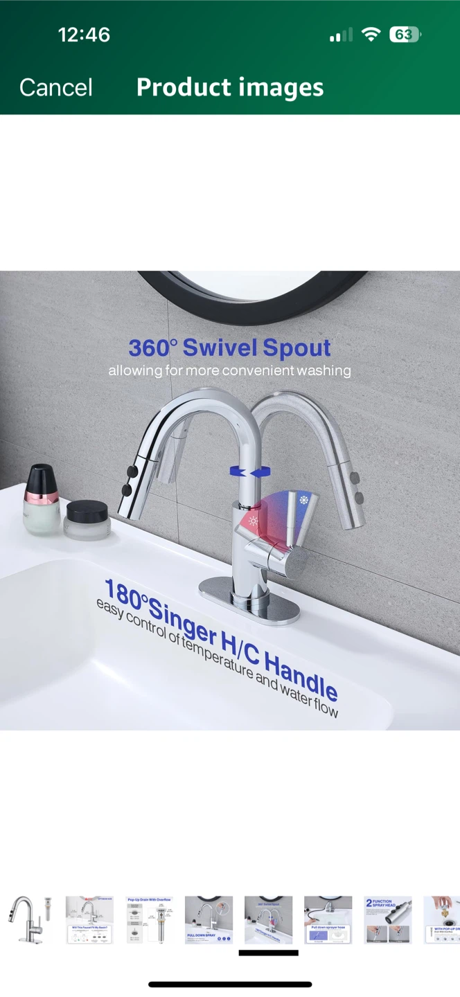 Chrome Pull Down Sprayer Kitchen Faucet - photo 5